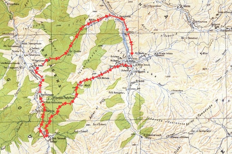 Trail from Imlil towards the Azzaden Valley